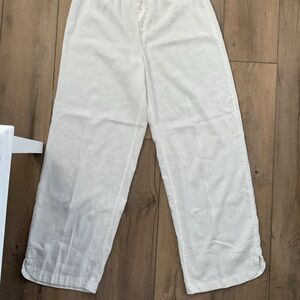 Stars Above White lightweight pants for summer. Perfect as bathing suit cover.